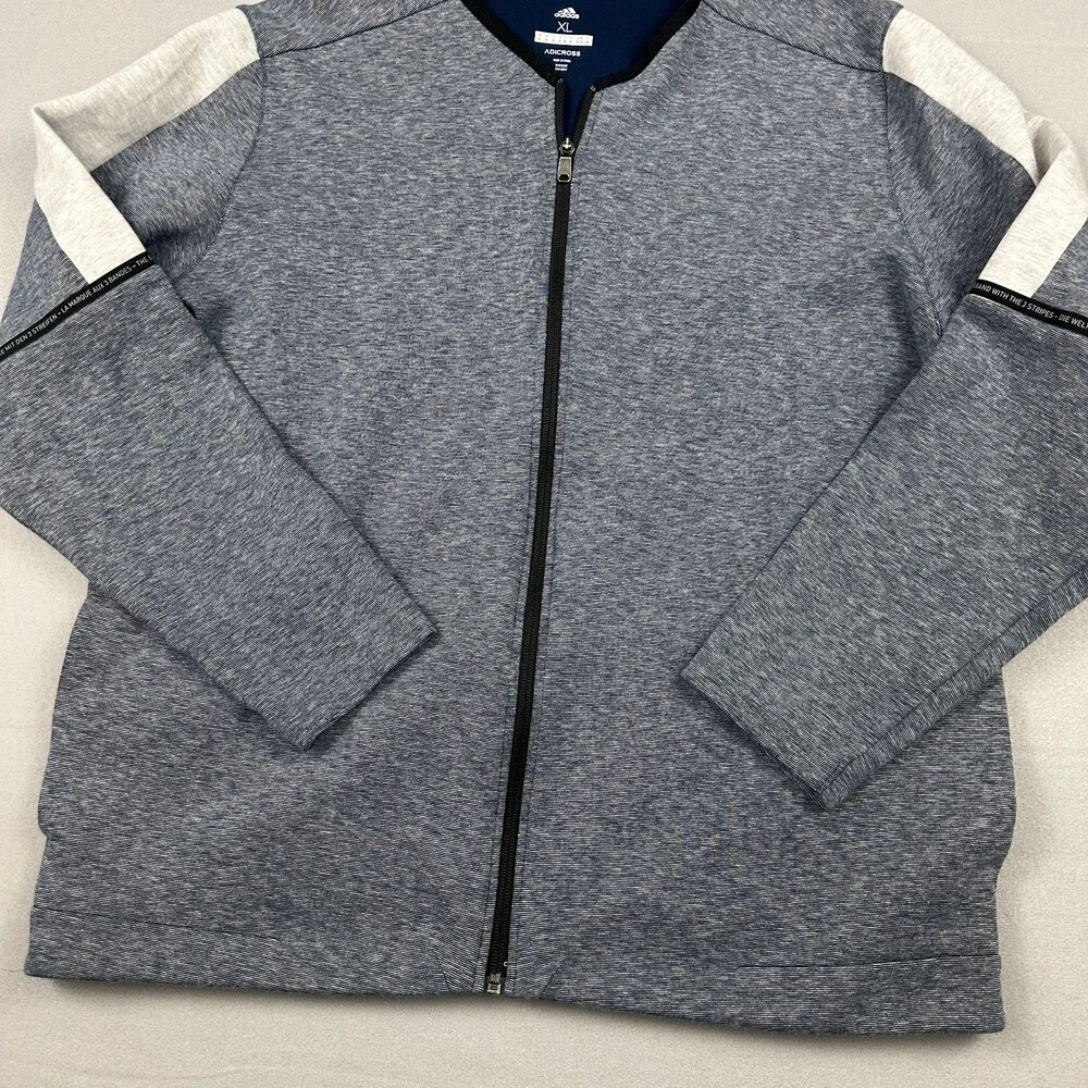 Adidas Jacket Men Extra Large Blue Full Zip Adicross Windbreaker Golf Bomber XL